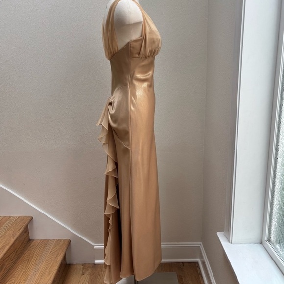 Cache Gown Vintage Dress Formal 90s Y2K Prom Gold Yellow Sleeveless Size 2 Small - Picture 10 of 17